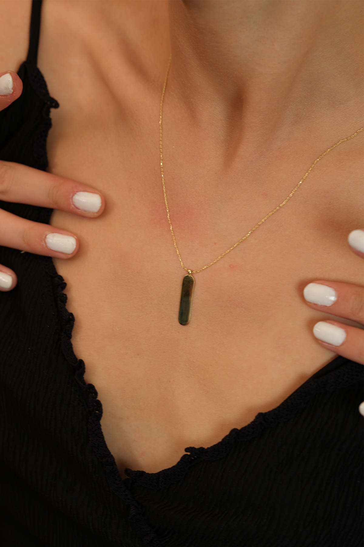 14 Ayar Altın İsimlik Plaka Kolye