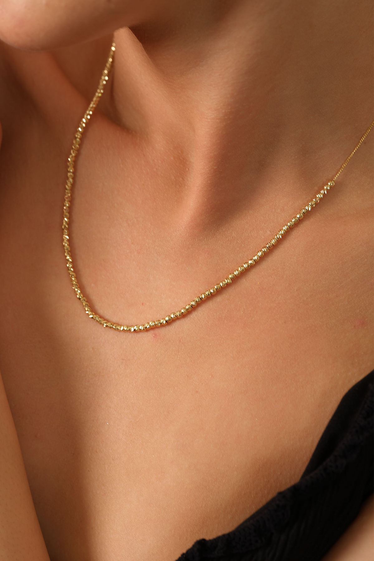 14 Ayar Altın İtalyan Toplu Dorika Kolye