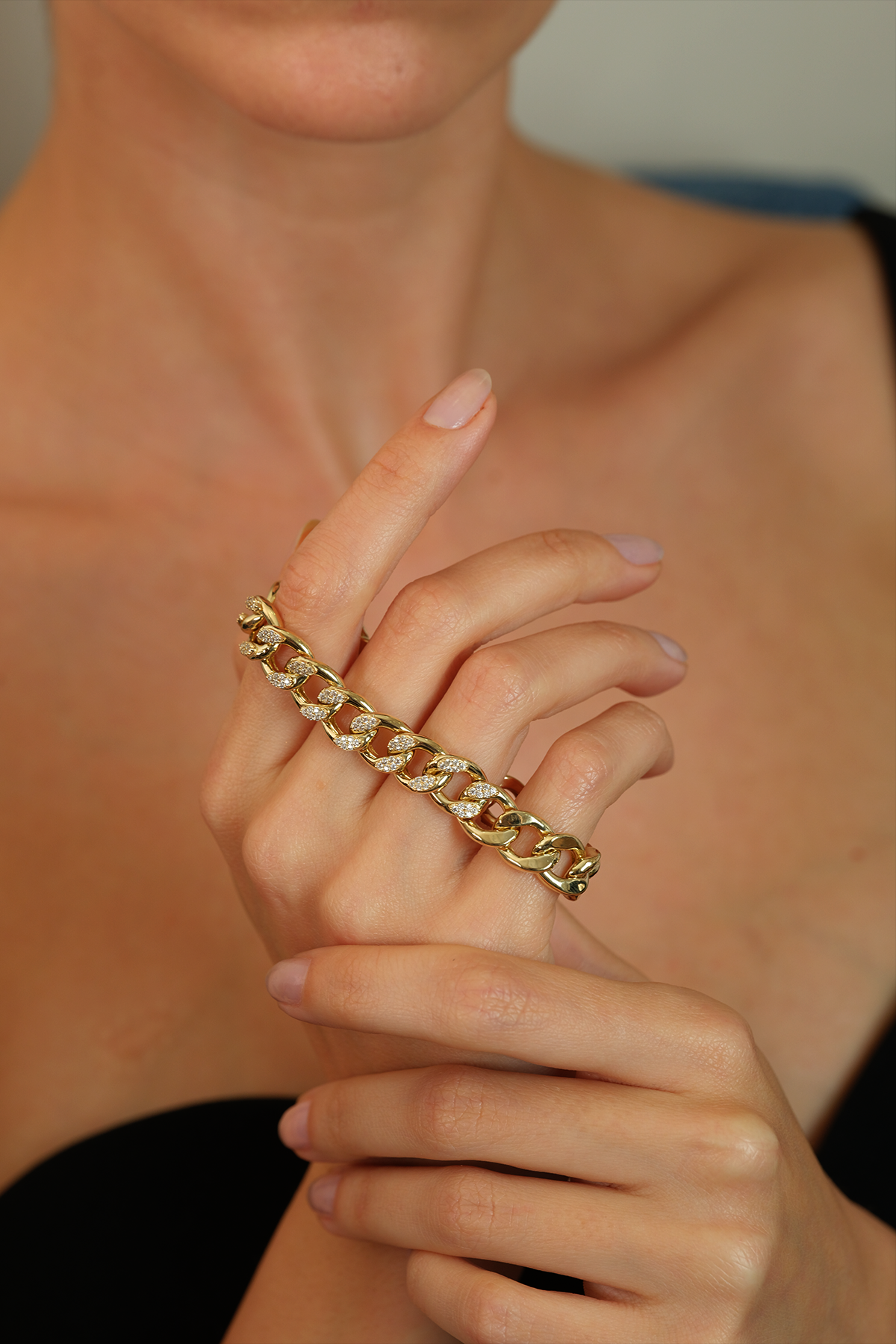 14 Ayar Altın Mini Taşlı Gurmet Bileklik