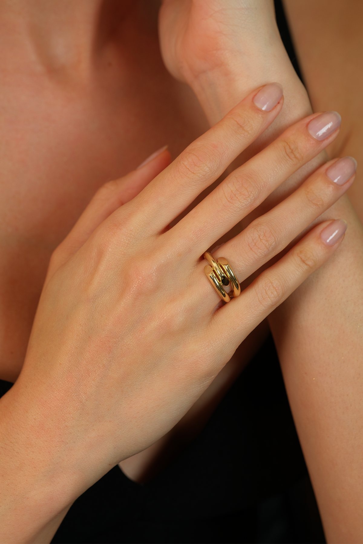 14 Ayar Altın Tek Renk Kaburga Yüzük