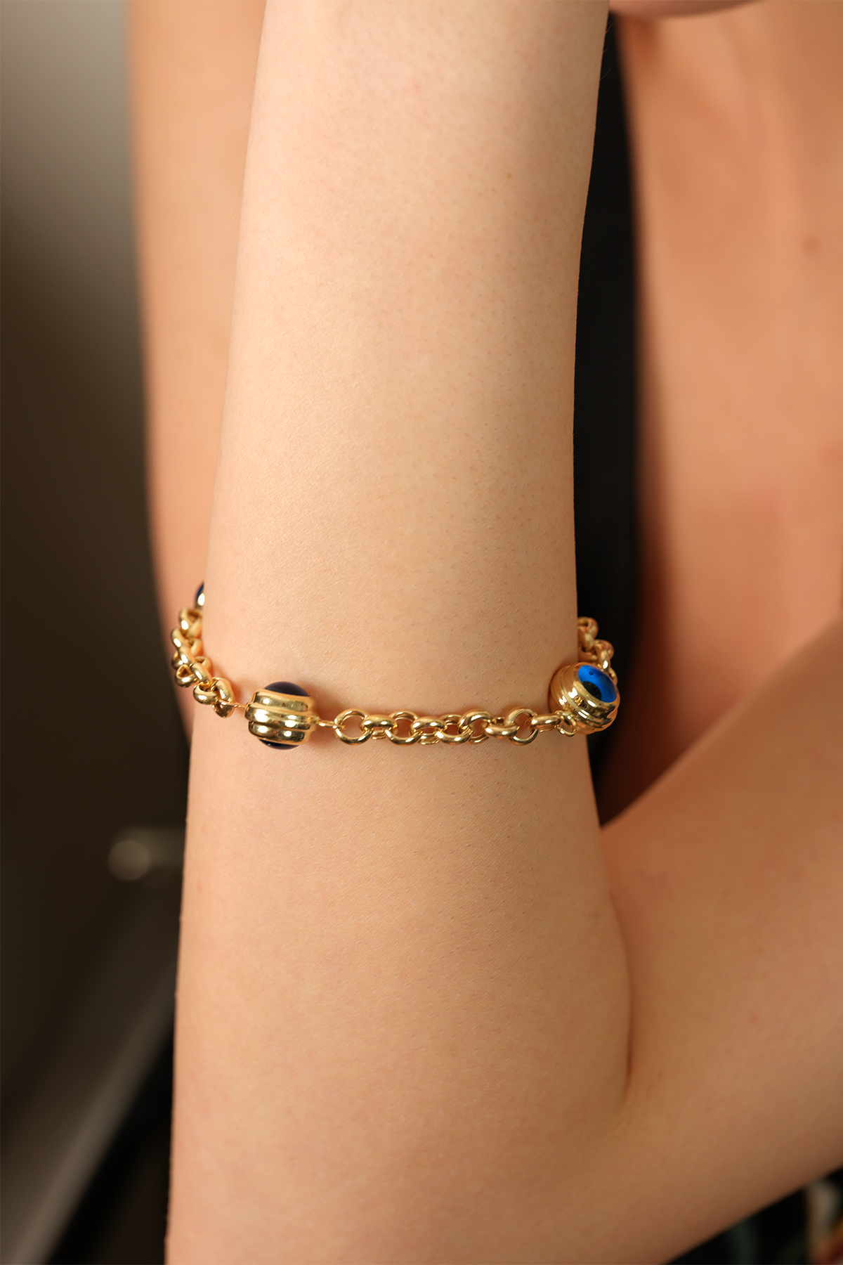 14 Ayar Altın Üç Gözlü Doç Bileklik