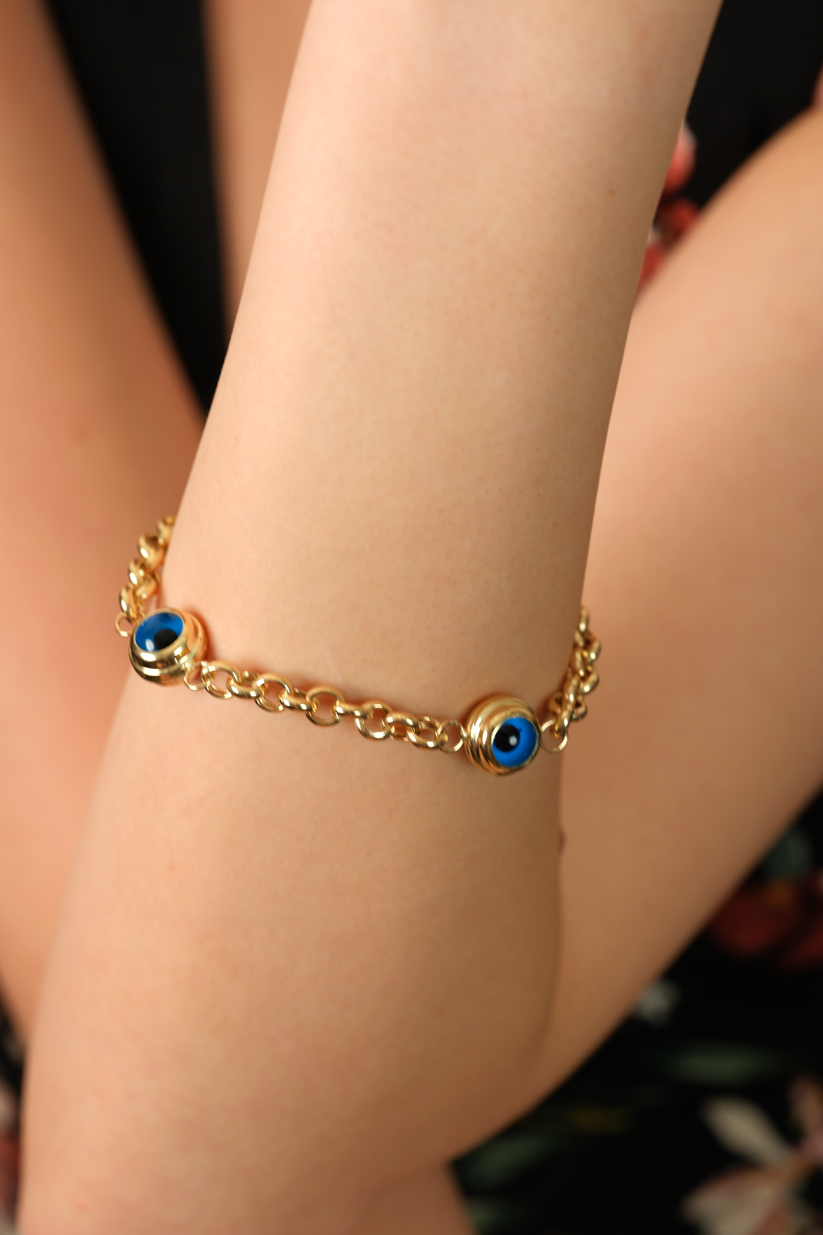 14 Ayar Altın Üç Gözlü Doç Bileklik