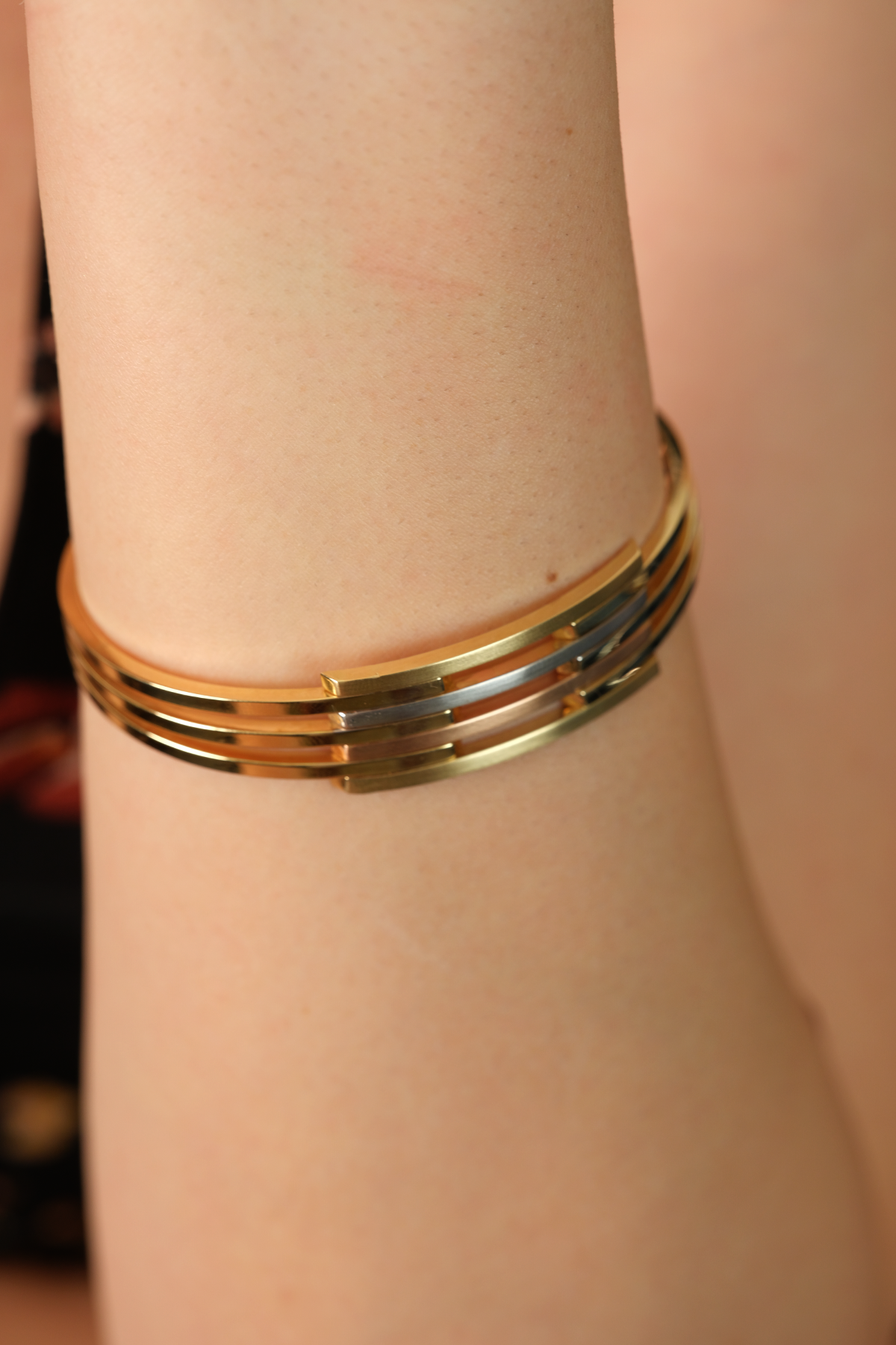 14 Ayar Altın Üç Renk Kaburga Kelepçe