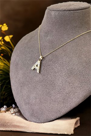 14 Ayar Altın A Harf Kolye Ucu