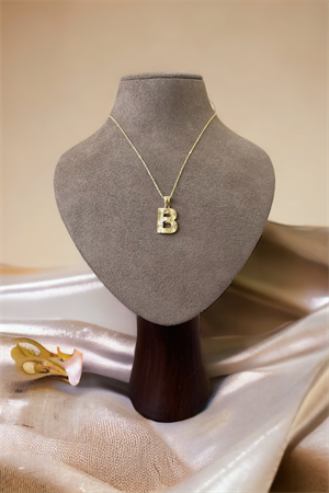 14 Ayar Altın B Harf Kolye Ucu