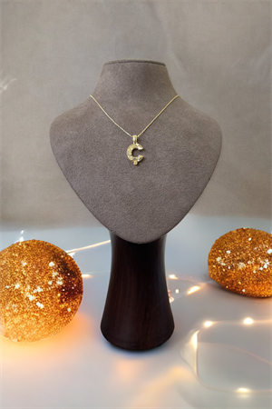 14 Ayar Altın Ç Harf Kolye Ucu