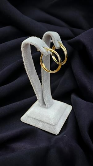 14 Ayar Altın Çiftli Halka Küpe