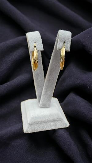 14 Ayar Altın Çiftli Halka Küpe