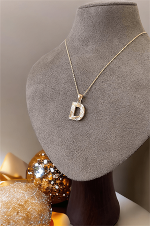 14 Ayar Altın D Harf Kolye Ucu