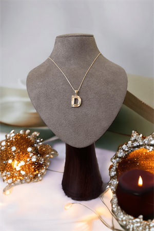 14 Ayar Altın D Harf Kolye Ucu