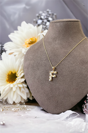 14 Ayar Altın F Harf Kolye Ucu