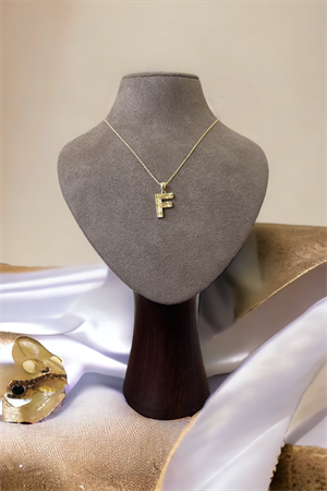 14 Ayar Altın F Harf Kolye Ucu