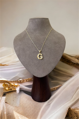 14 Ayar Altın G Harf Kolye Ucu