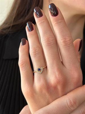 14 Ayar Altın Gece Işıltısı Tasarım Yüzük