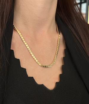 14 Ayar Altın Geometric Sparkle Set