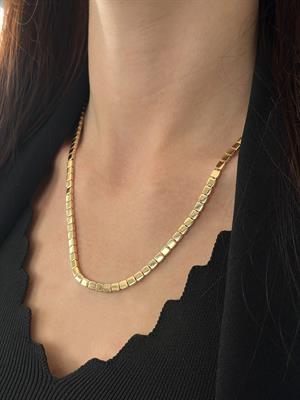 14 Ayar Altın Geometric Sparkle Set