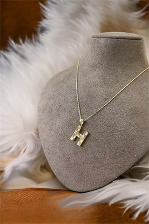 14 Ayar Altın H Harf Kolye Ucu