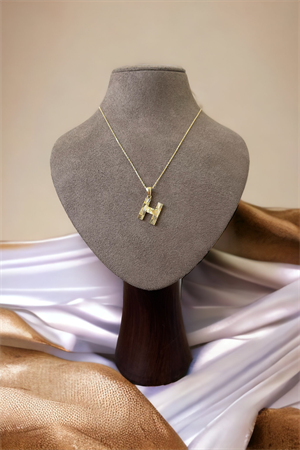 14 Ayar Altın H Harf Kolye Ucu