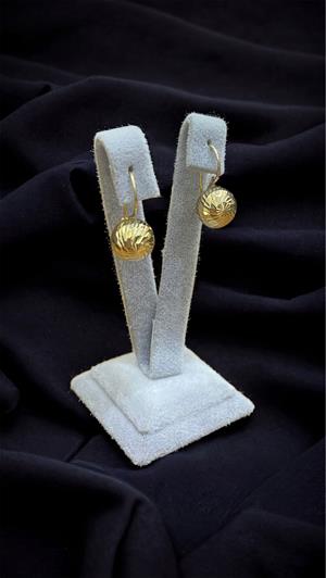 14 Ayar Altın Kalemli Top Küpe