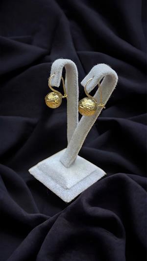 14 Ayar Altın Kalemli Top Küpe