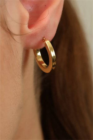 14 Ayar Altın Köşeli Halka Küpe