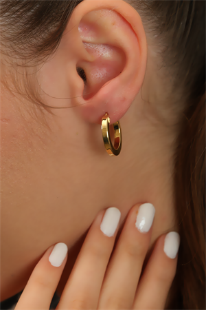 14 Ayar Altın Köşeli Halka Küpe