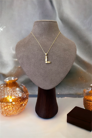 14 Ayar Altın L Harf Kolye Ucu