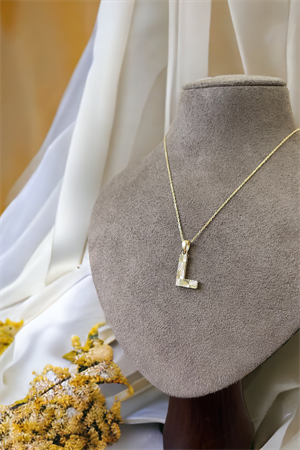 14 Ayar Altın L Harf Kolye Ucu