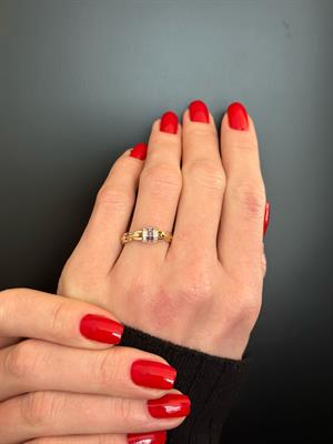 14 Ayar Altın Lila Mineli Gurmet Yüzük