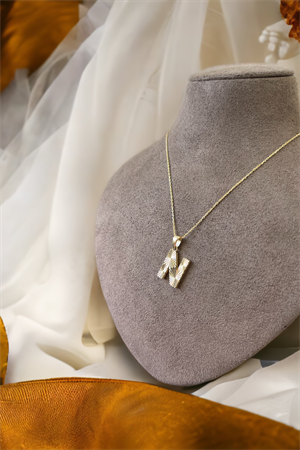 14 Ayar Altın N Harf Kolye Ucu