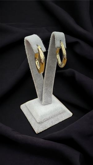 14 Ayar Altın Oval Kesim Küpe