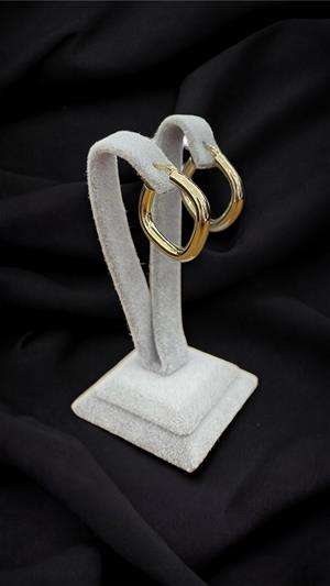 14 Ayar Altın Oval Kesim Küpe