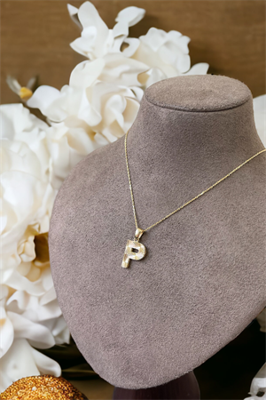 14 Ayar Altın P Harf Kolye Ucu