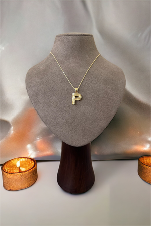 14 Ayar Altın P Harf Kolye Ucu