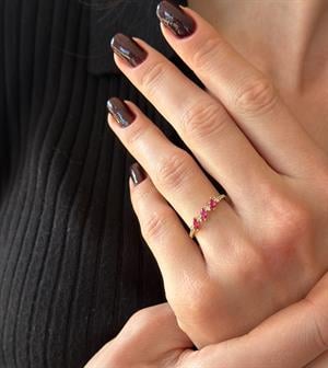 14 Ayar Altın Pembe Nova Tasarım Yüzük