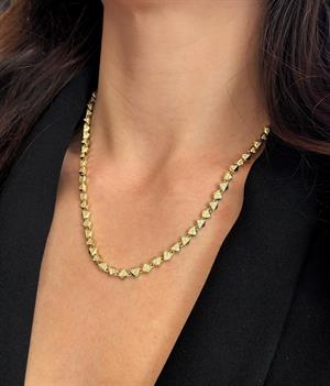 14 Ayar Altın Pyramid Glow Zincir