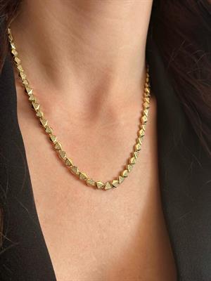 14 Ayar Altın Pyramid Glow Zincir