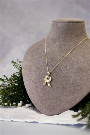 14 Ayar Altın R Harf Kolye Ucu