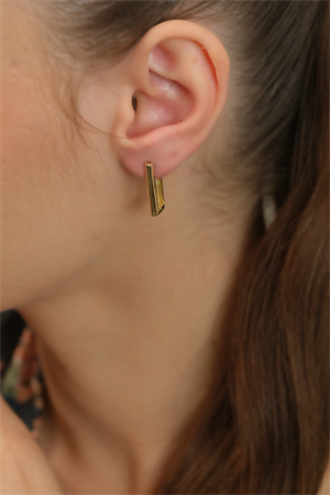 14 Ayar Altın Rectangle Küpe