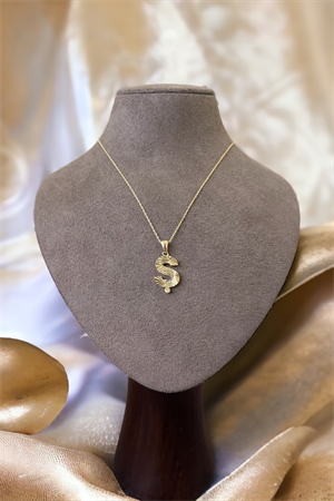 14 Ayar Altın Ş Harf Kolye Ucu