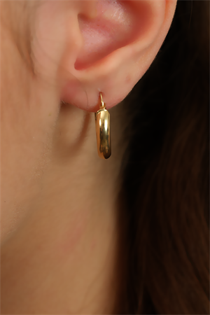 14 Ayar Altın Sade Bombe Küpe