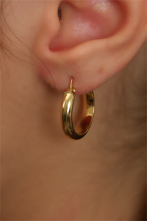 14 Ayar Altın Sade Bombe Küpe