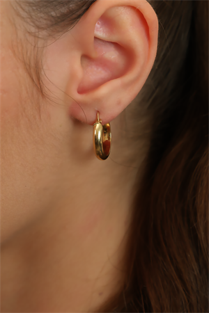 14 Ayar Altın Sade Bombe Küpe