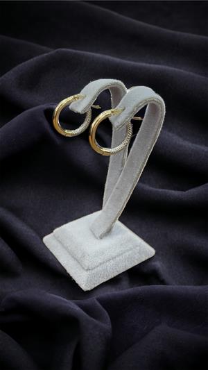 14 Ayar Altın Taşlı Halka Küpe