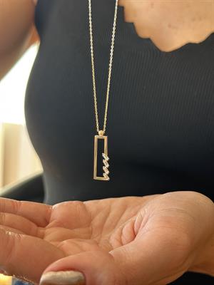 14 Ayar Altın Taşlı Talisma Tasarım Kolye