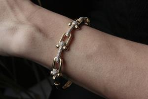 14 Ayar Altın Tiffany Model Taşlı Kelepçe