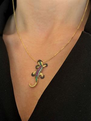 14 Ayar Altın Timsah Figürlü Tasarım Kolye