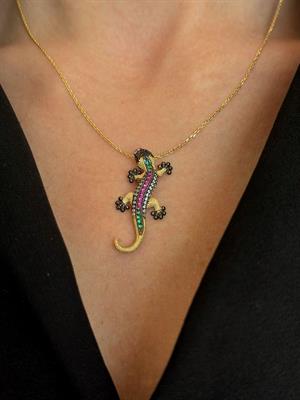 14 Ayar Altın Timsah Figürlü Tasarım Kolye