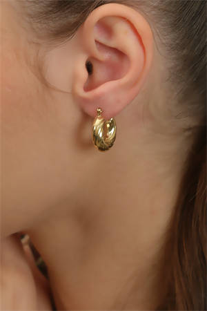 14 Ayar Altın Winding Bombe Küpe