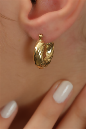 14 Ayar Altın Winding Bombe Küpe